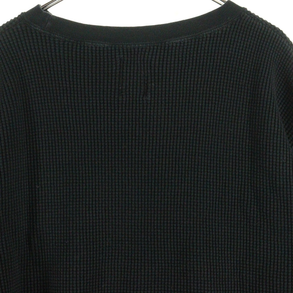RHC Ron Herman(アールエイチシー ロンハーマン) WAFFLE PULLOVER コットンワッフル クルーネック 長袖Tシャツ カットソー ブラック 3520900043