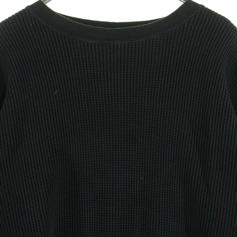 RHC Ron Herman(アールエイチシー ロンハーマン) WAFFLE PULLOVER コットンワッフル クルーネック 長袖Tシャツ カットソー ブラック 3520900043
