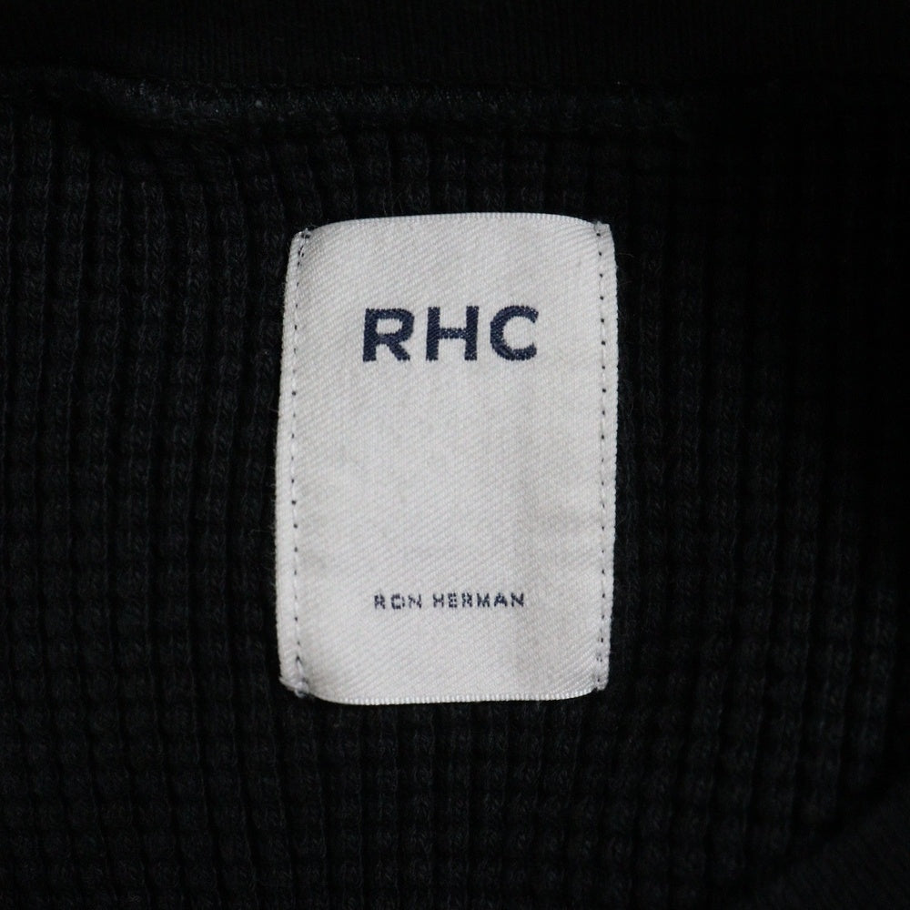 RHC Ron Herman(アールエイチシー ロンハーマン) WAFFLE PULLOVER コットンワッフル クルーネック 長袖Tシャツ カットソー ブラック 3520900043