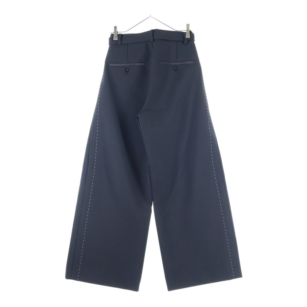 Sacai(サカイ) 23AW SUITING BONDING PANTS スーチング ボンディング ベルテッド ワイドパンツ ブラック レディース 23-06908