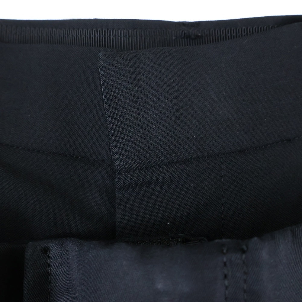 Sacai(サカイ) 23SS スカートレイヤード ノータック サイドライン ウール スラックスパンツ ブラック レディース 23-06612