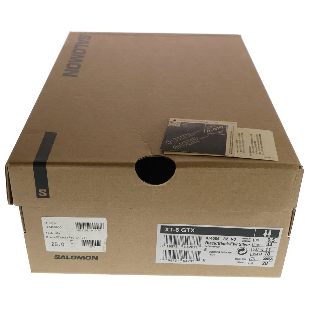 SALOMON(サロモン) XT-6 GTX GORE-TEX ゴアテックス ローカットスニーカー ブラック US10/JP28cm 474506