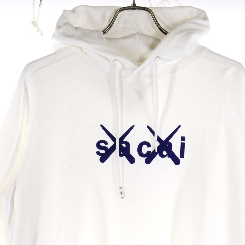 Sacai(サカイ) 21AW KAWS Flock Print Hoodie カウズ フロッキープリント スウェット プルオーバー パーカー ホワイト 21-0286S