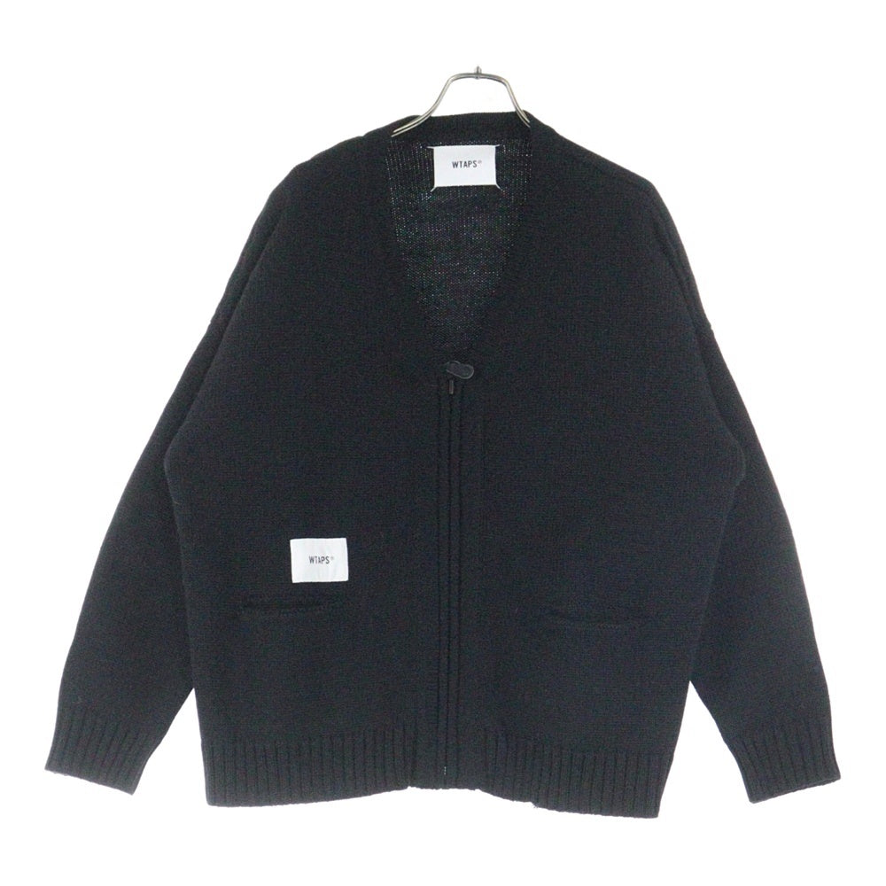 WTAPS(ダブルタップス) 21AW PALMER SWEATER POLY パーマー ポリエステルニット ジップアップ カーディガン ブラック 212MADT-KNM01