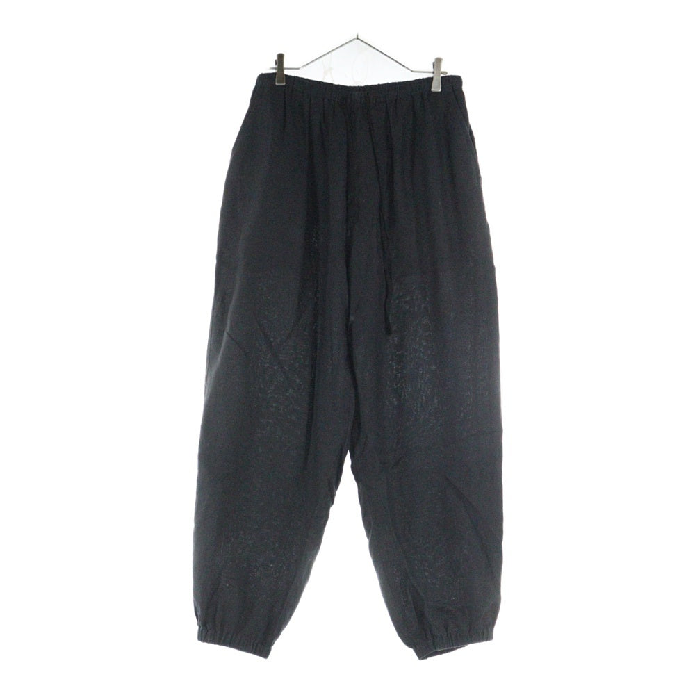 COMOLI(コモリ) 24SS カナパ リネン ドローストリングパンツ ブラック Z01-03009