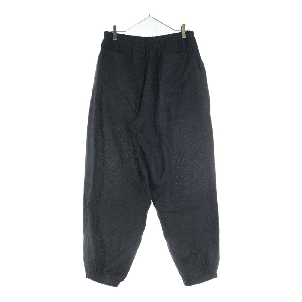 COMOLI(コモリ) 24SS カナパ リネン ドローストリングパンツ ブラック Z01-03009