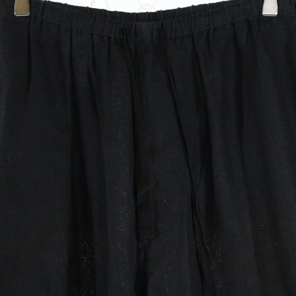 COMOLI(コモリ) 24SS カナパ リネン ドローストリングパンツ ブラック Z01-03009