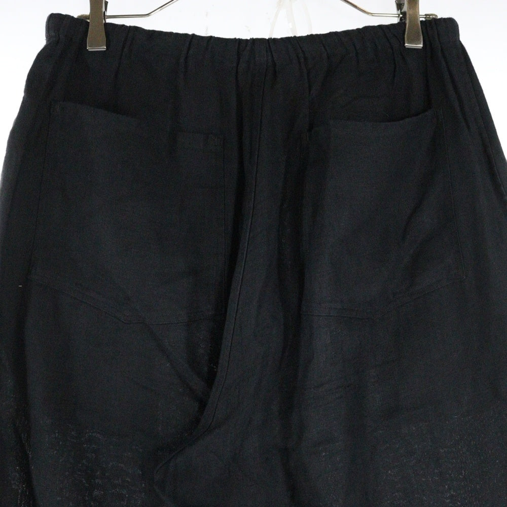 COMOLI(コモリ) 24SS カナパ リネン ドローストリングパンツ ブラック Z01-03009