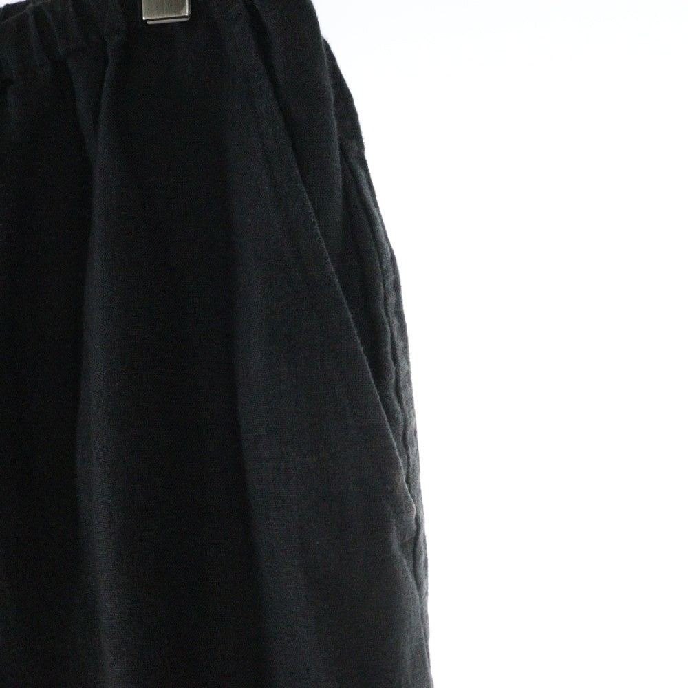 COMOLI(コモリ) 24SS カナパ リネン ドローストリングパンツ ブラック Z01-03009