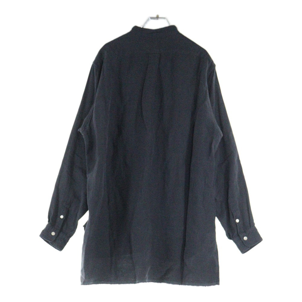 MAATEE&SONS(マーティーアンドサンズ) 24SS PULL OVER SHIRTS L/Silk 二重織 リネンシルク プルオーバー 長袖シャツ ダークグレー MT4103-0611A