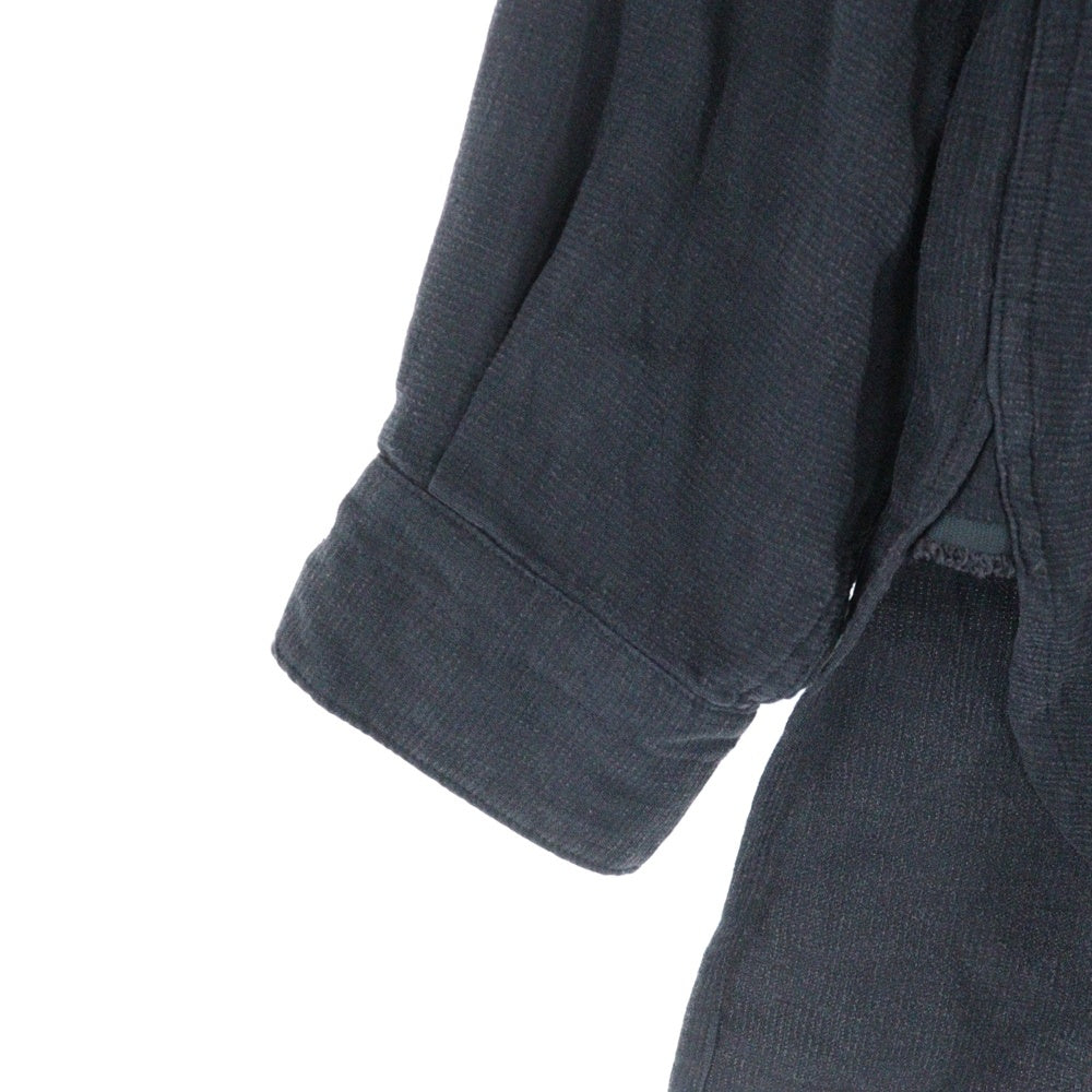 MAATEE&SONS(マーティーアンドサンズ) 24SS PULL OVER SHIRTS L/Silk 二重織 リネンシルク プルオーバー 長袖シャツ ダークグレー MT4103-0611A