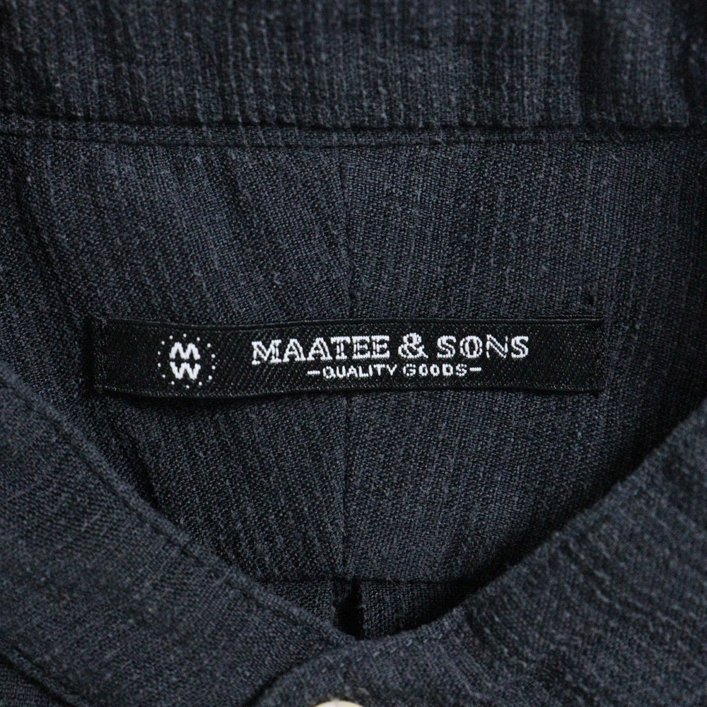 MAATEE&SONS(マーティーアンドサンズ) 24SS PULL OVER SHIRTS L/Silk 二重織 リネンシルク プルオーバー 長袖シャツ ダークグレー MT4103-0611A