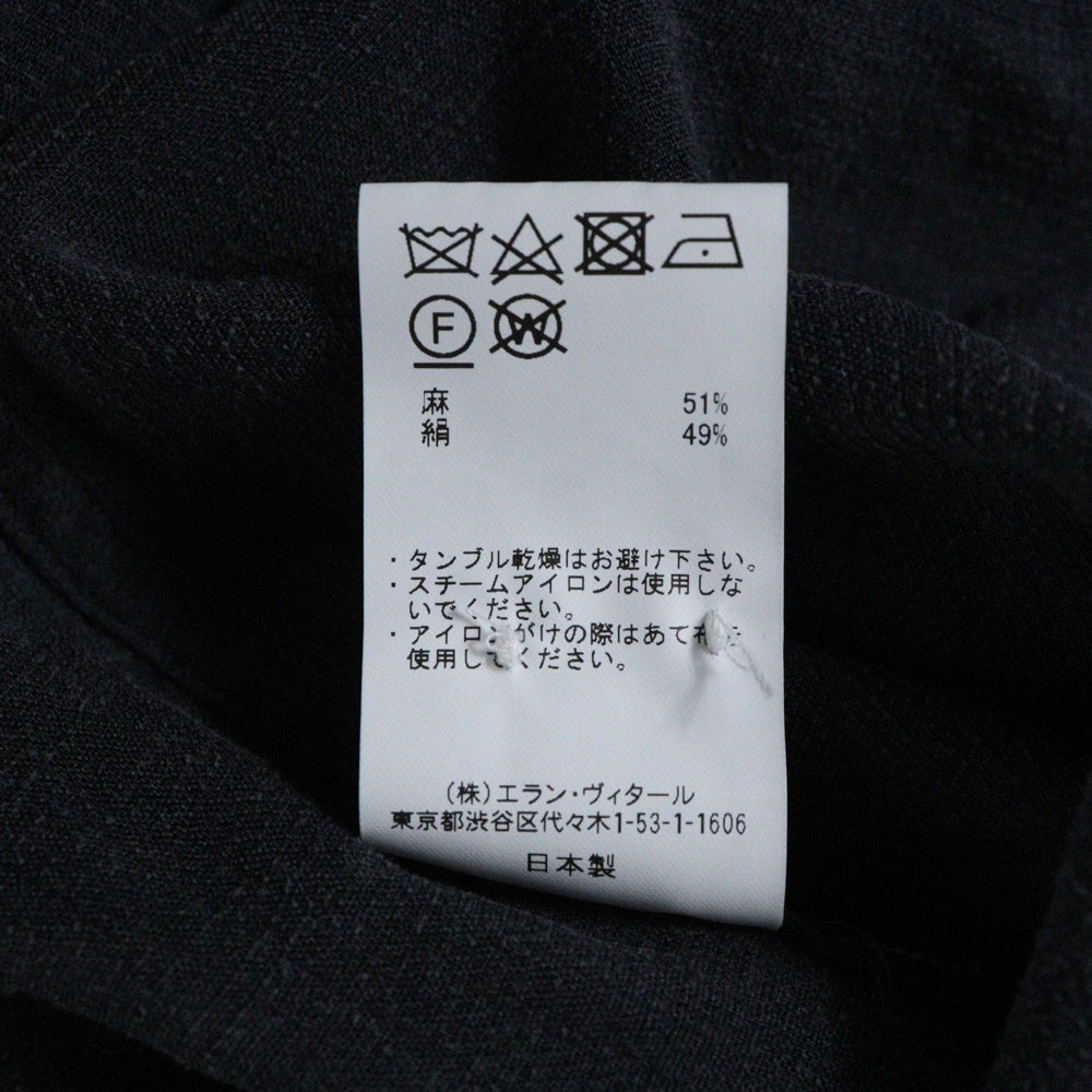 MAATEE&SONS(マーティーアンドサンズ) 24SS PULL OVER SHIRTS L/Silk 二重織 リネンシルク プルオーバー 長袖シャツ ダークグレー MT4103-0611A