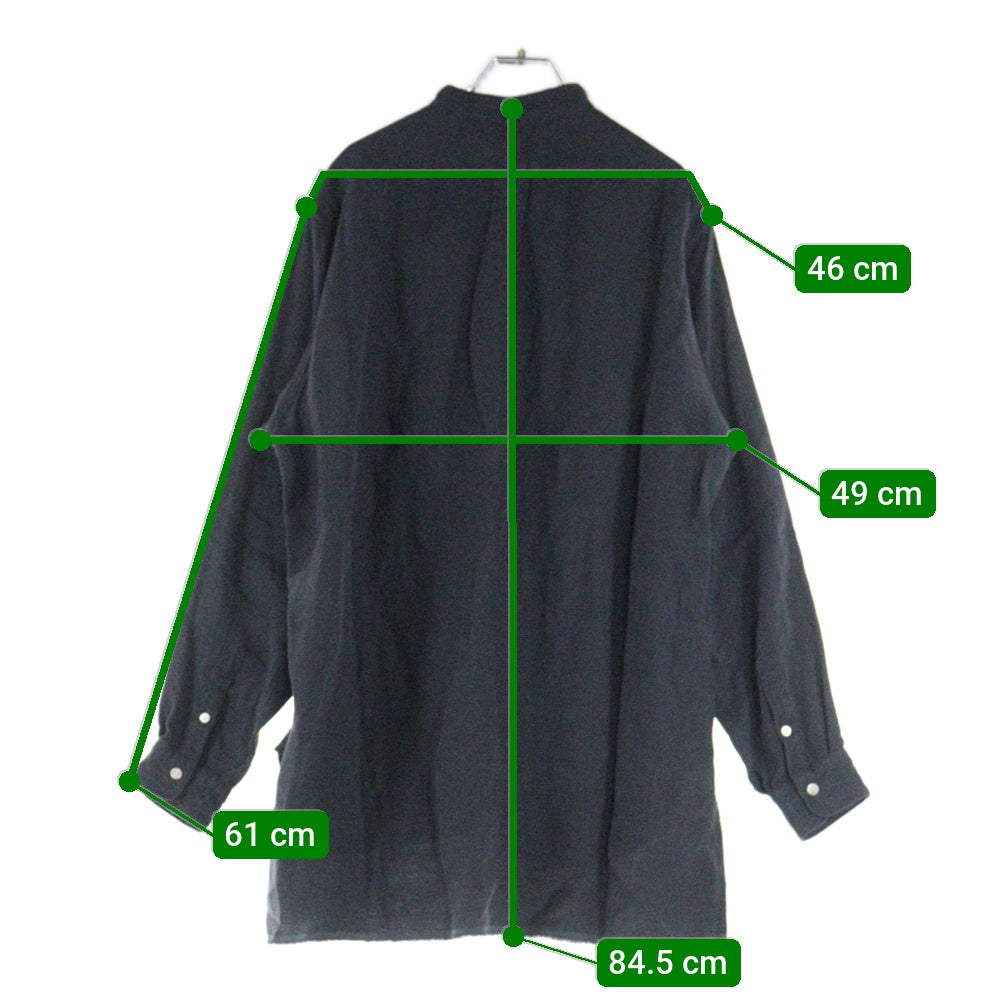 MAATEE&SONS(マーティーアンドサンズ) 24SS PULL OVER SHIRTS L/Silk 二重織 リネンシルク プルオーバー 長袖シャツ ダークグレー MT4103-0611A