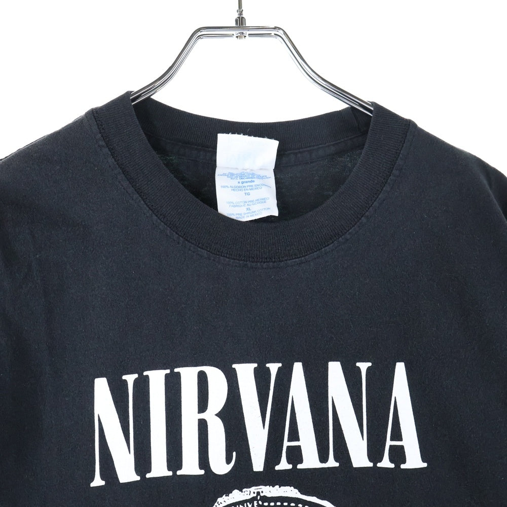 VINTAGE(ヴィンテージ) 00S NIRVANA VESTIBULE M&O メキシコ製 ニルヴァーナ ヴェスティバル フロントプリント 半袖Tシャツ カットソー ブラック
