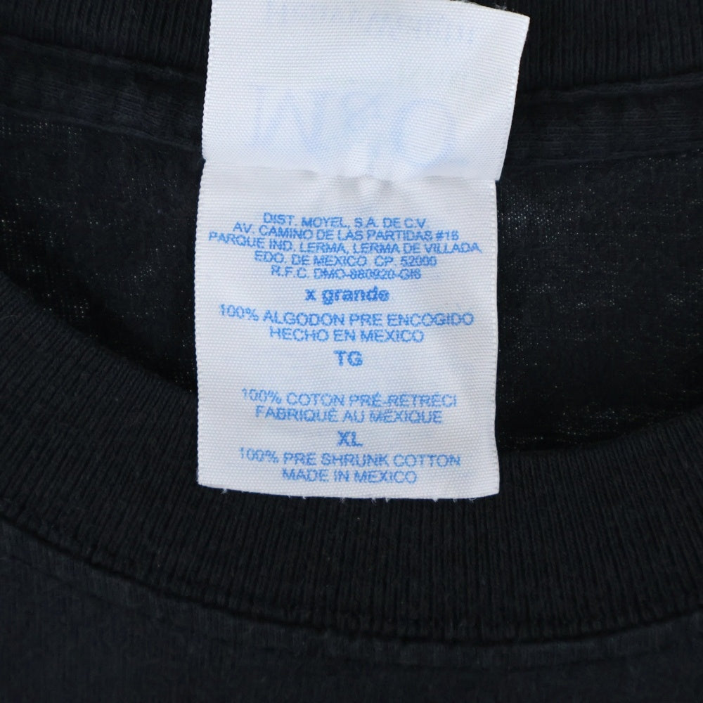 VINTAGE(ヴィンテージ) 00S NIRVANA VESTIBULE M&O メキシコ製 ニルヴァーナ ヴェスティバル フロントプリント 半袖Tシャツ カットソー ブラック