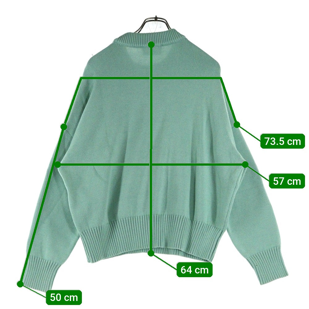 AMI Alexandre Mattiussi(アミアレクサンドルマテュッシ) BIG HEART INTARSIA OVERSIZE KNIT ビッグハート インターシャ オーバーサイズ ニット セーター グリーン E21HK009.016