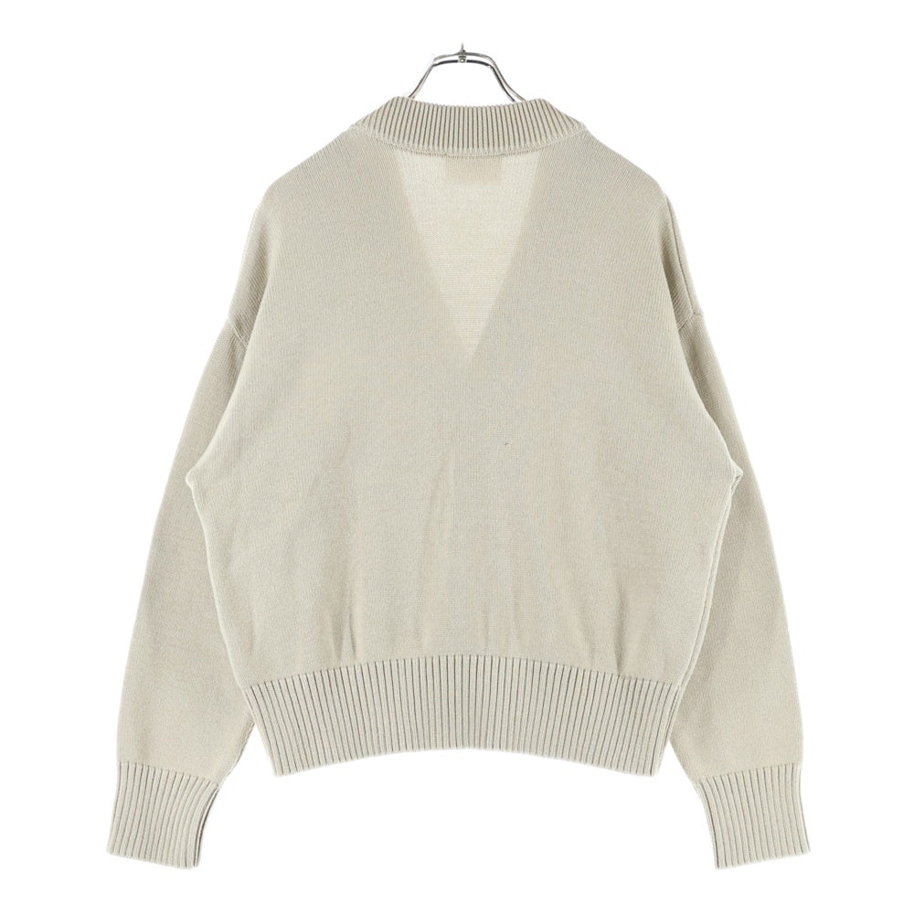 AMI Alexandre Mattiussi(アミアレクサンドルマテュッシ) BIG HEART KNIT CARDIGAN ビッグハートロゴ ニットカーディガン ベージュ E22UKC003.016