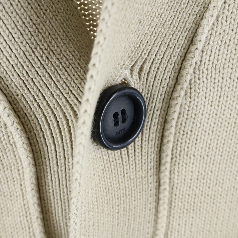 AMI Alexandre Mattiussi(アミアレクサンドルマテュッシ) BIG HEART KNIT CARDIGAN ビッグハートロゴ ニットカーディガン ベージュ E22UKC003.016