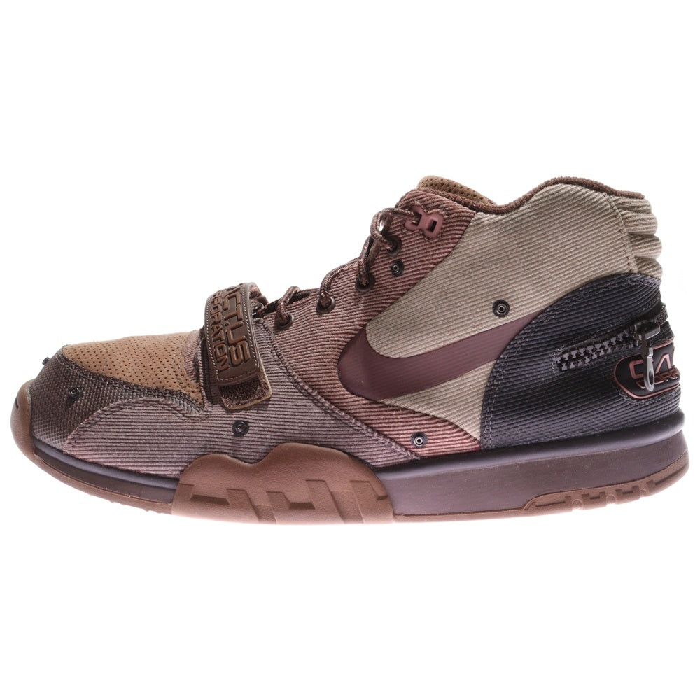 NIKE(ナイキ) ×TRAVIS SCOTT AIR TRAINER 1 SP ARCHAEO BROWN AND RUST PINK トラヴィススコット エアトレーナー1 ミッドカットスニーカー ブラウン US12/30.0cm DR7515-200