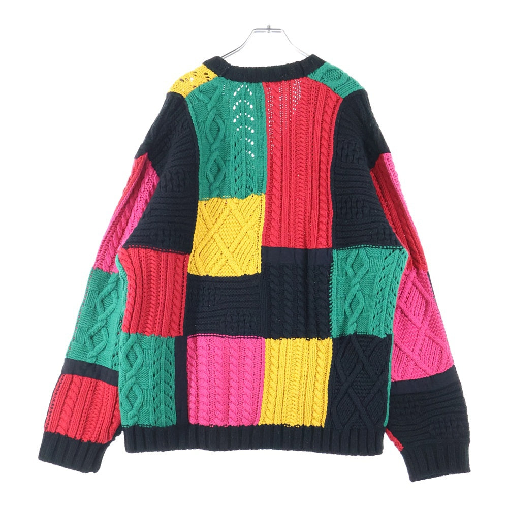 SUPREME(シュプリーム) 23AW Patchwork Cable Knit Cardigan パッチワーク ケーブルニット カーディガン マルチカラー
