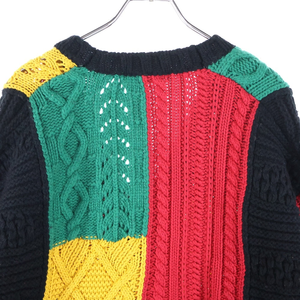SUPREME(シュプリーム) 23AW Patchwork Cable Knit Cardigan パッチワーク ケーブルニット カーディガン マルチカラー