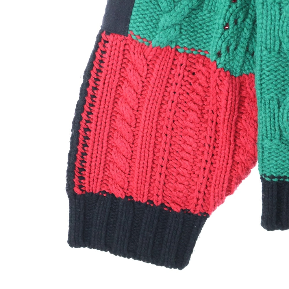 SUPREME(シュプリーム) 23AW Patchwork Cable Knit Cardigan パッチワーク ケーブルニット カーディガン マルチカラー
