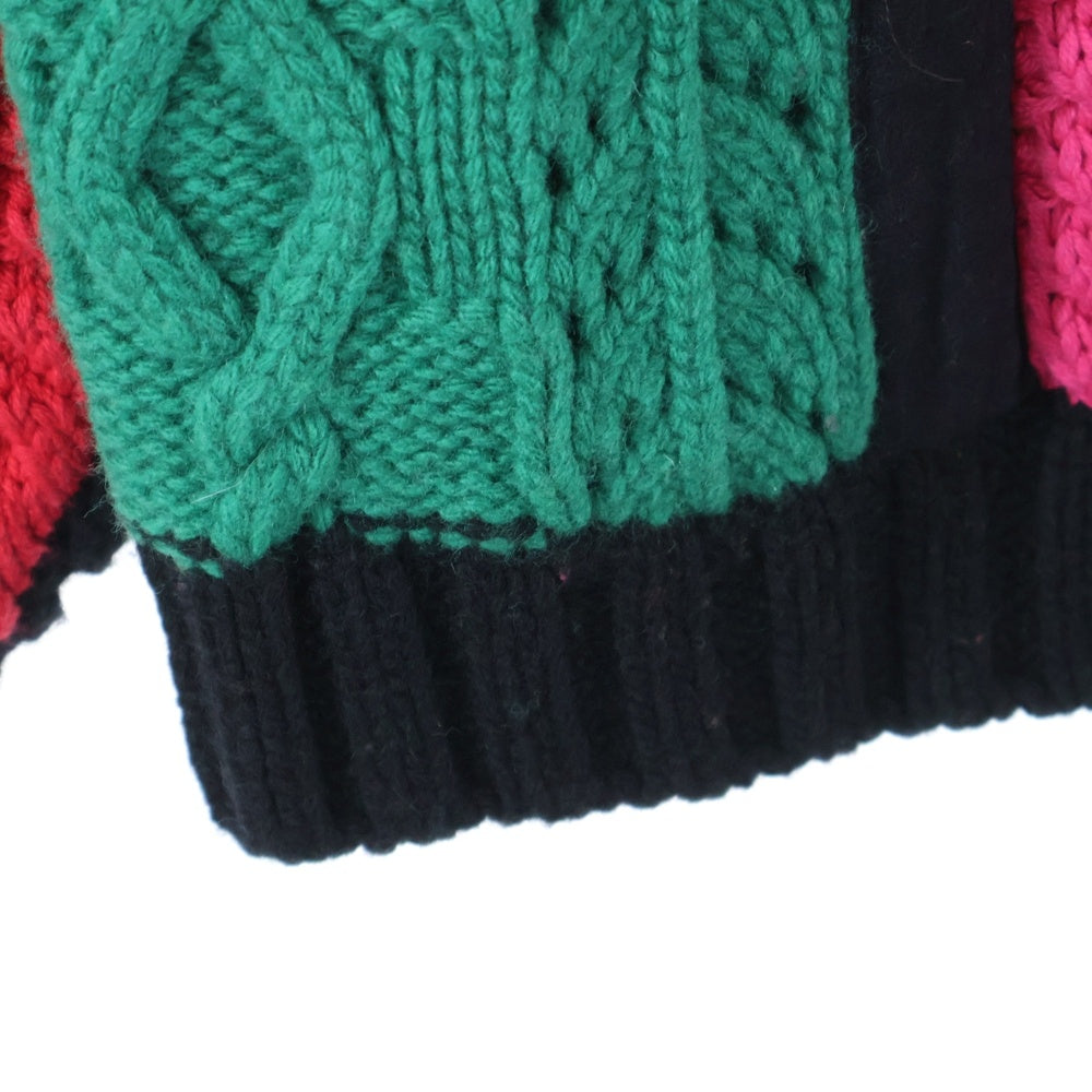 SUPREME(シュプリーム) 23AW Patchwork Cable Knit Cardigan パッチワーク ケーブルニット カーディガン マルチカラー