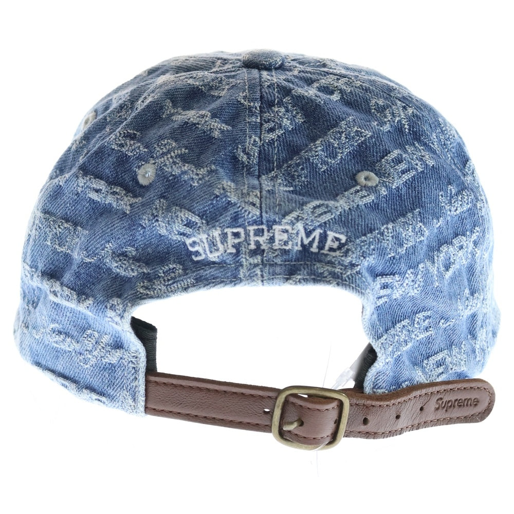 SUPREME(シュプリーム) 22AW Multi Type Jacquard Denim 6-Panel マルチタイプジャガード ロゴ総柄 6パネル デニム キャップ 帽子 インディゴブルー