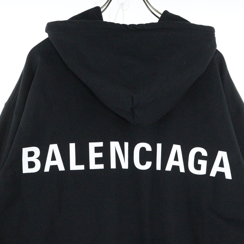 BALENCIAGA(バレンシアガ) バックロゴプリント プルオーバーフーディ スウェットパーカー ブラック 570811 TAV37