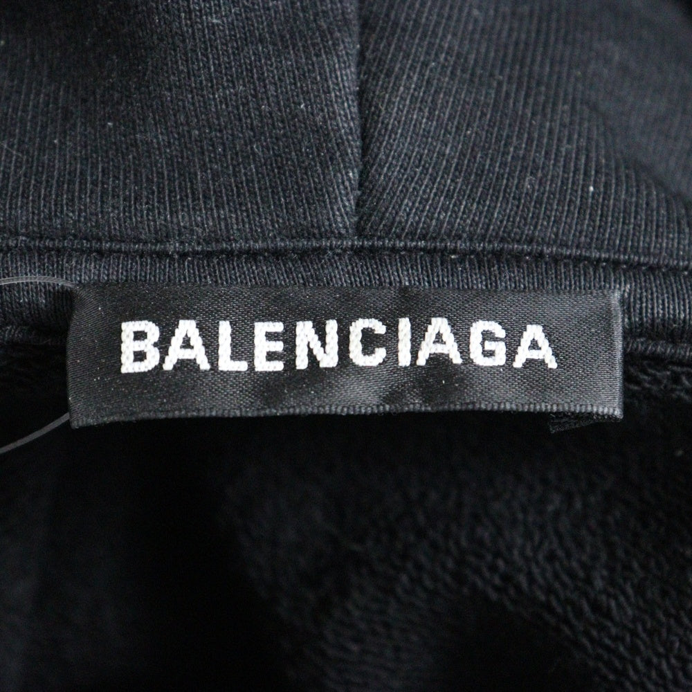 BALENCIAGA(バレンシアガ) バックロゴプリント プルオーバーフーディ スウェットパーカー ブラック 570811 TAV37