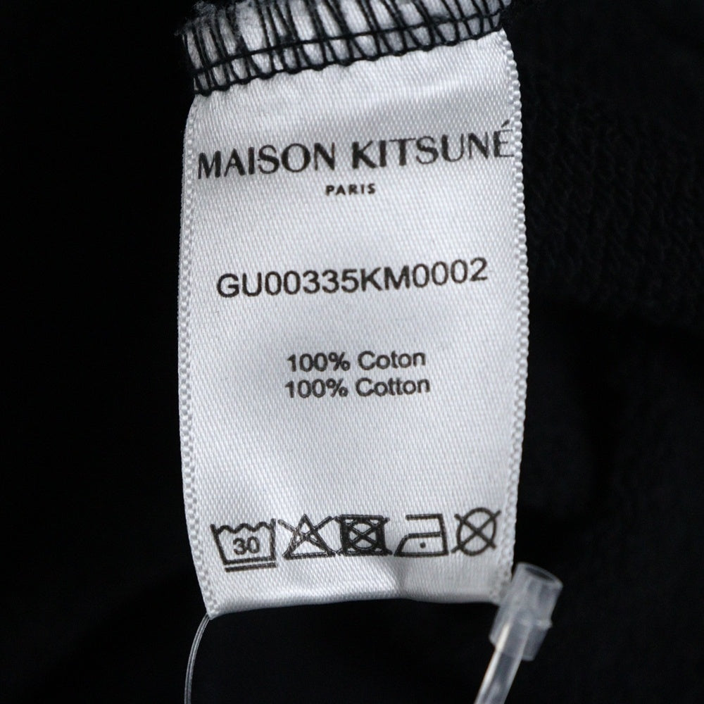MAISON KITSUNE(メゾンキツネ) GREY FOX HEAD PATCH CLASSIC HOODIE グレーフォックスヘッドパッチ クラシック スウェット プルオーバーパーカー ブラック GU00335KM0002
