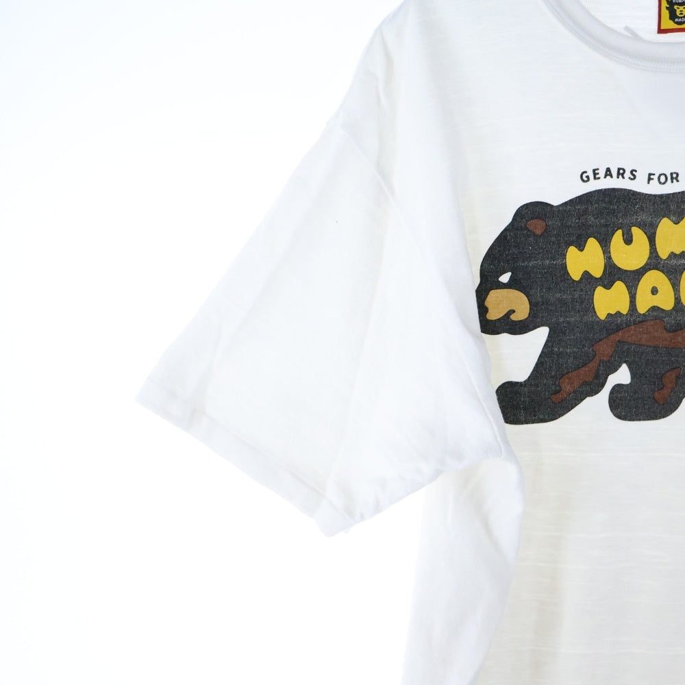 HUMAN MADE(ヒューマンメイド) GRAPHIC T-SHIRT 11 ベアープリント クルーネック コットン 半袖Tシャツ カットソー ホワイト HM25TE011