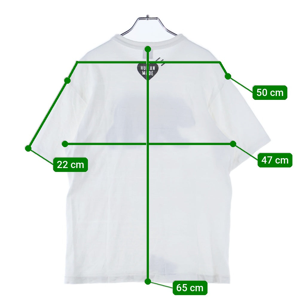 HUMAN MADE(ヒューマンメイド) GRAPHIC T-SHIRT 11 ベアープリント クルーネック コットン 半袖Tシャツ カットソー ホワイト HM25TE011