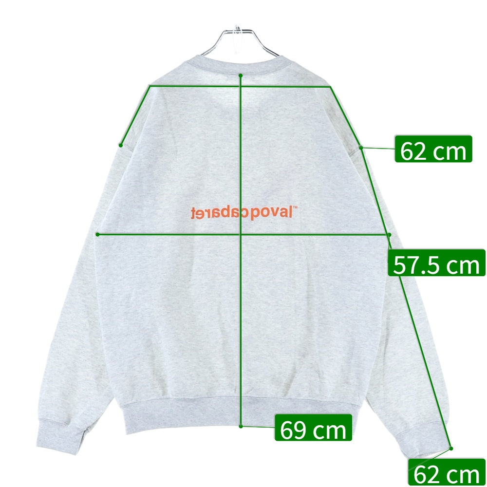 CABARET POVAL(キャバレーポバール) NO CREWNECK クルーネックスウェットトレーナー グレー