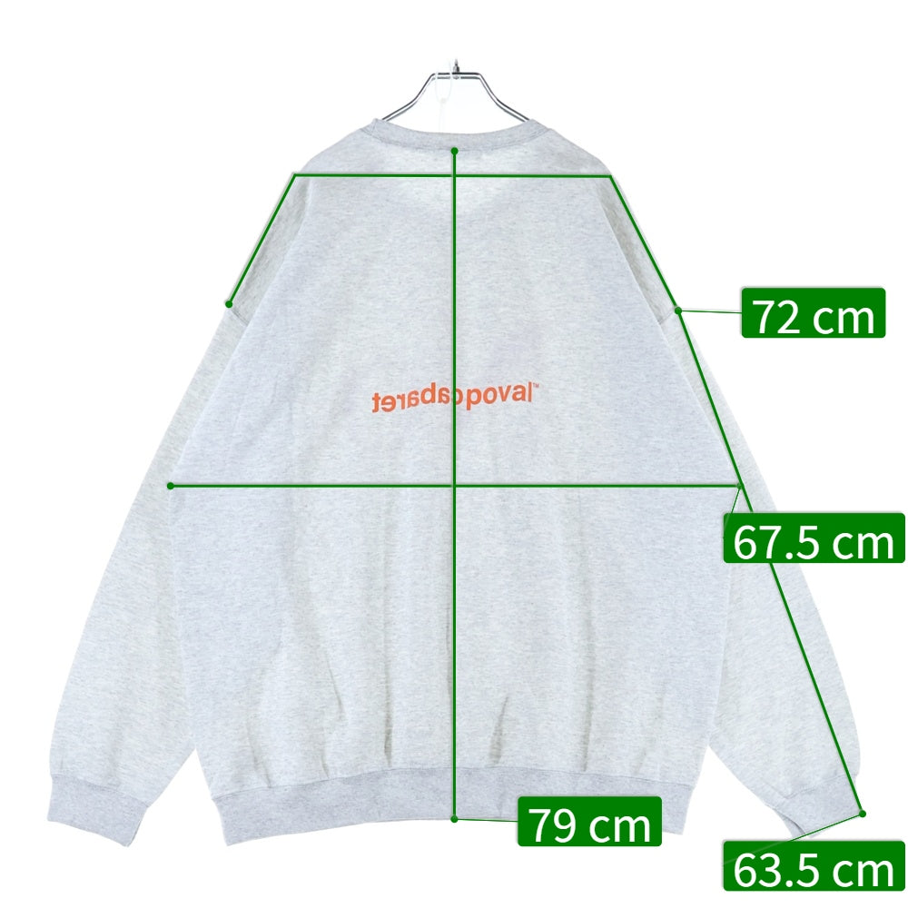 CABARET POVAL(キャバレーポバール) NO CREWNECK クルーネックスウェットトレーナー グレー
