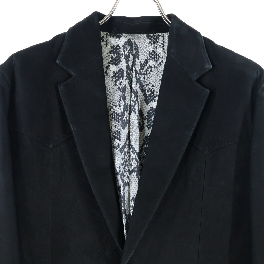 WACKO MARIA(ワコマリア) LEATHER JACKET レザージャケット テーラード パイソンライナー ブラック