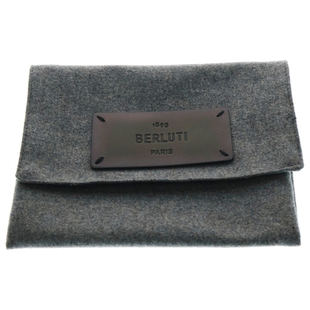 Berluti(ベルルッティ) スクリットレザー カリグラフィ メタルシューホーン 靴べら キーリング ブルー/シルバー