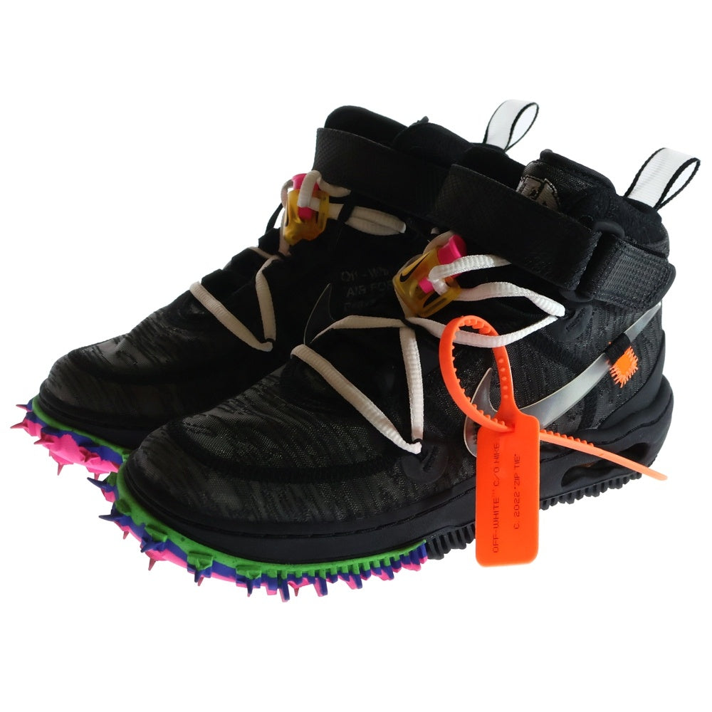 NIKE(ナイキ) ×Off-White AIR FORCE 1 MID オフホワイト エアフォース1 ミッドカットスニーカー レディース ブラック US5/23.5cm DO6290-001