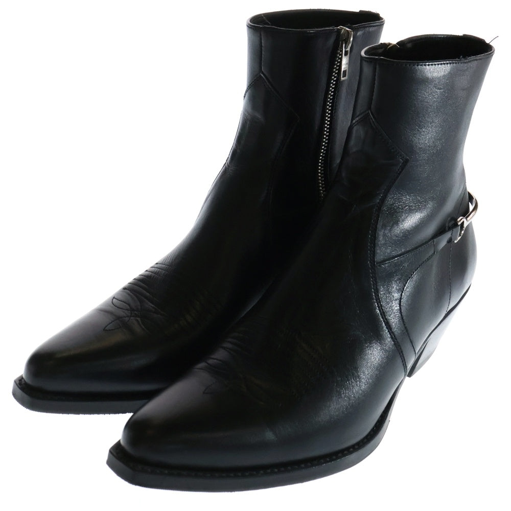 CELINE(セリーヌ) CELINE BERLIN BOOTS サイドジップ ウエスタン ショート レザー ブーツ ブラック 337313394C