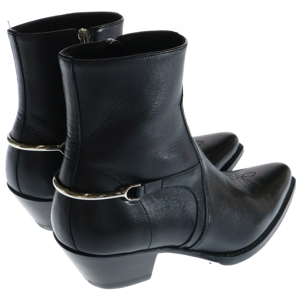 CELINE(セリーヌ) CELINE BERLIN BOOTS サイドジップ ウエスタン ショート レザー ブーツ ブラック 337313394C