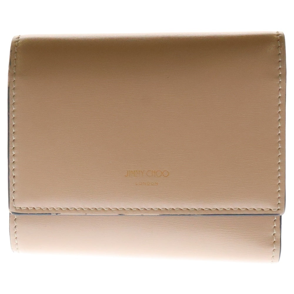 JIMMY CHOO(ジミーチュウ) マリンダ コンパクト レザーウォレット 二つ折り財布 レディース ピンク