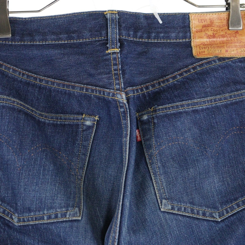 Levi's(リーバイス) 90S VINTAGE S501XX ヴィンテージ USA製 ボタン裏555 バレンシア工場製 大戦モデル復刻 ビッグE 均等V セルビッチ ボタンフライ デニムパンツ インディゴ 44501-0022