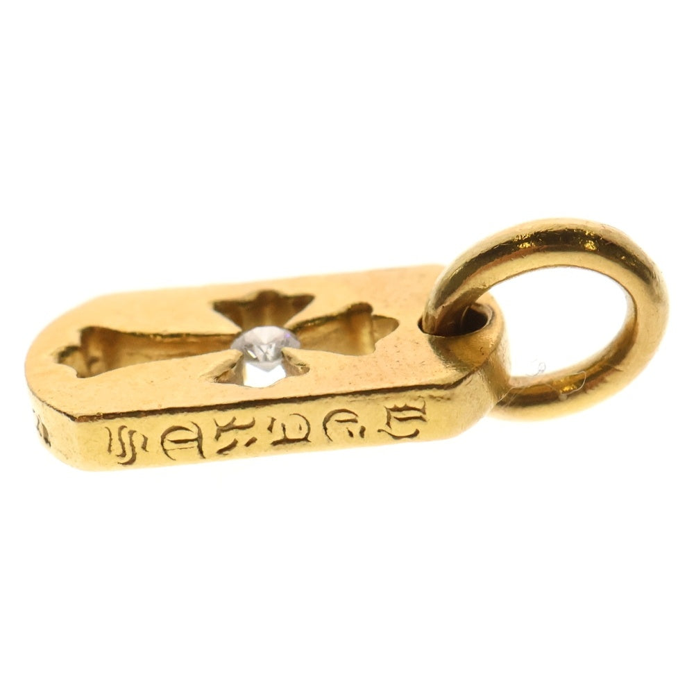 CHROME HEARTS(クロムハーツ) 22K DT TNY CO CRS 1DIA タイニーカットアウトクロス ドッグタグ 1ダイヤ ペンダントトップ ゴールド BCA039