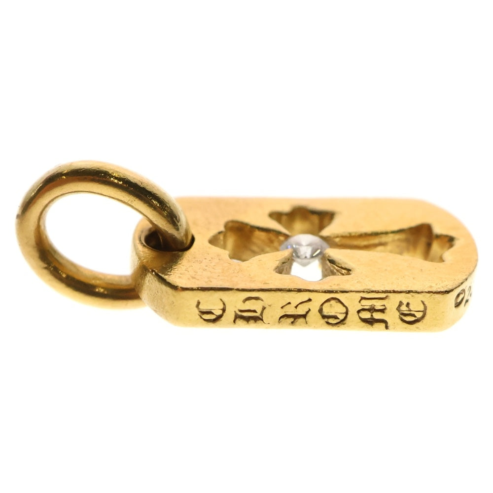 CHROME HEARTS(クロムハーツ) 22K DT TNY CO CRS 1DIA タイニーカットアウトクロス ドッグタグ 1ダイヤ ペンダントトップ ゴールド BCA039