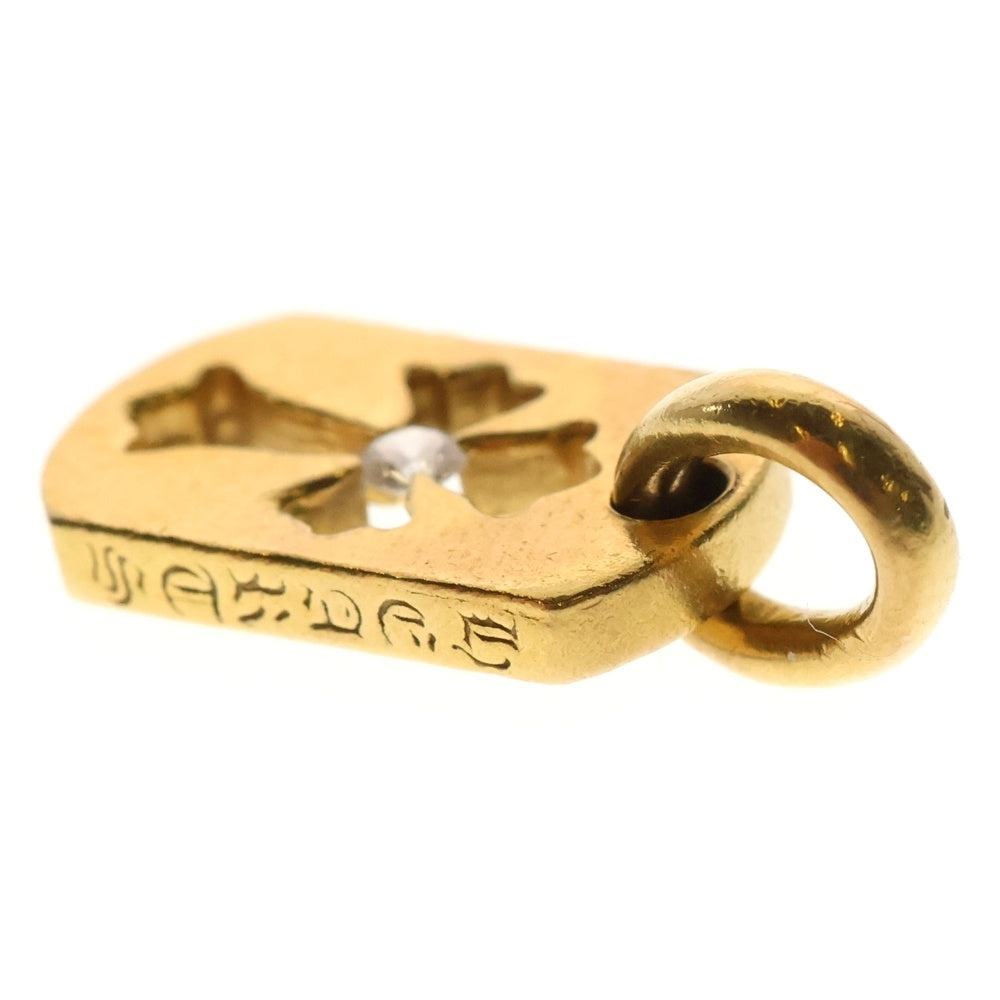 CHROME HEARTS(クロムハーツ) 22K DT TNY CO CRS 1DIA タイニーカットアウトクロス ドッグタグ 1ダイヤ ペンダントトップ ゴールド BCA039