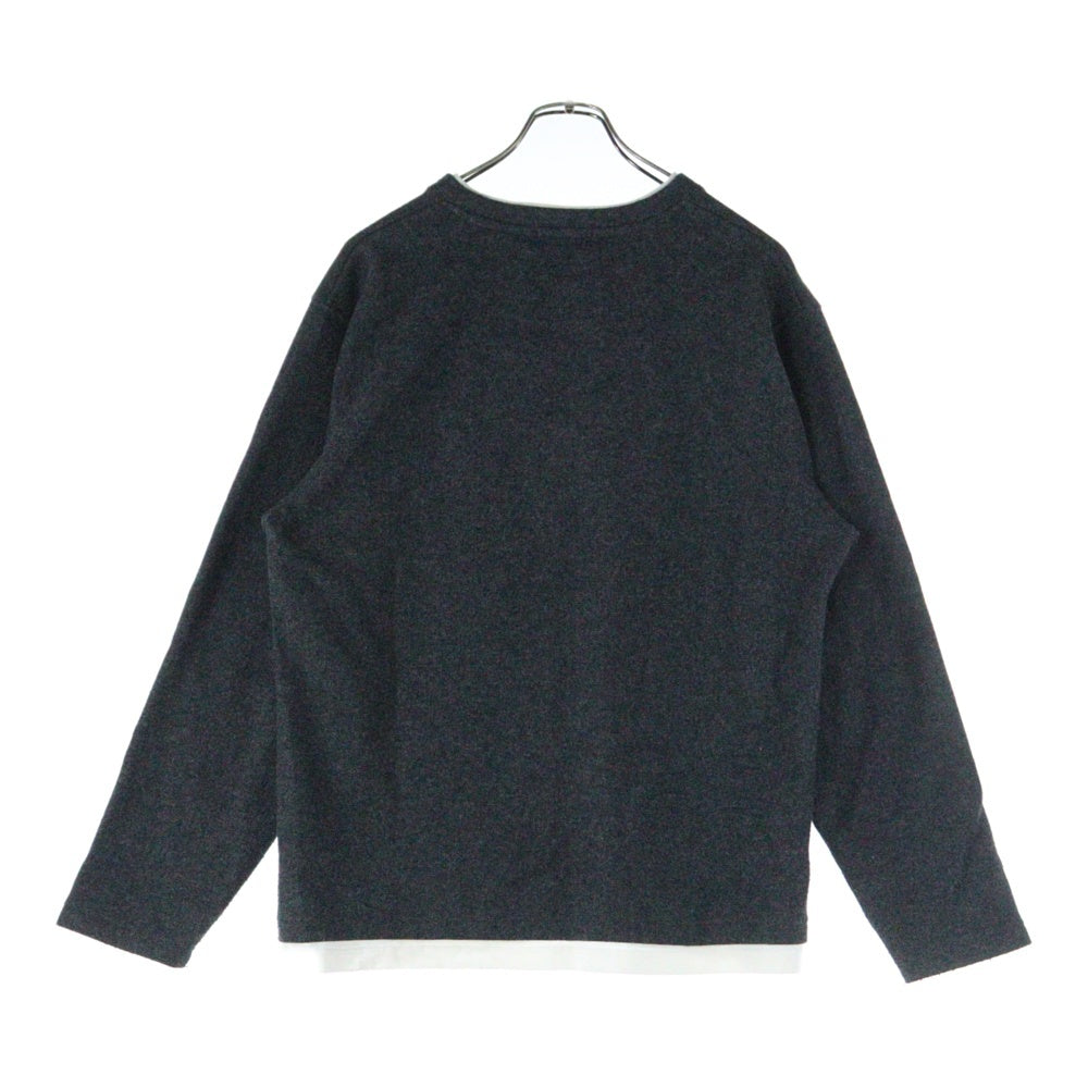 BEAMS HEART(ビームス ハート) 起毛 フェイクレイヤー ロングスリーブ 長袖クルーネックTシャツ グレー 42-14-0021-147