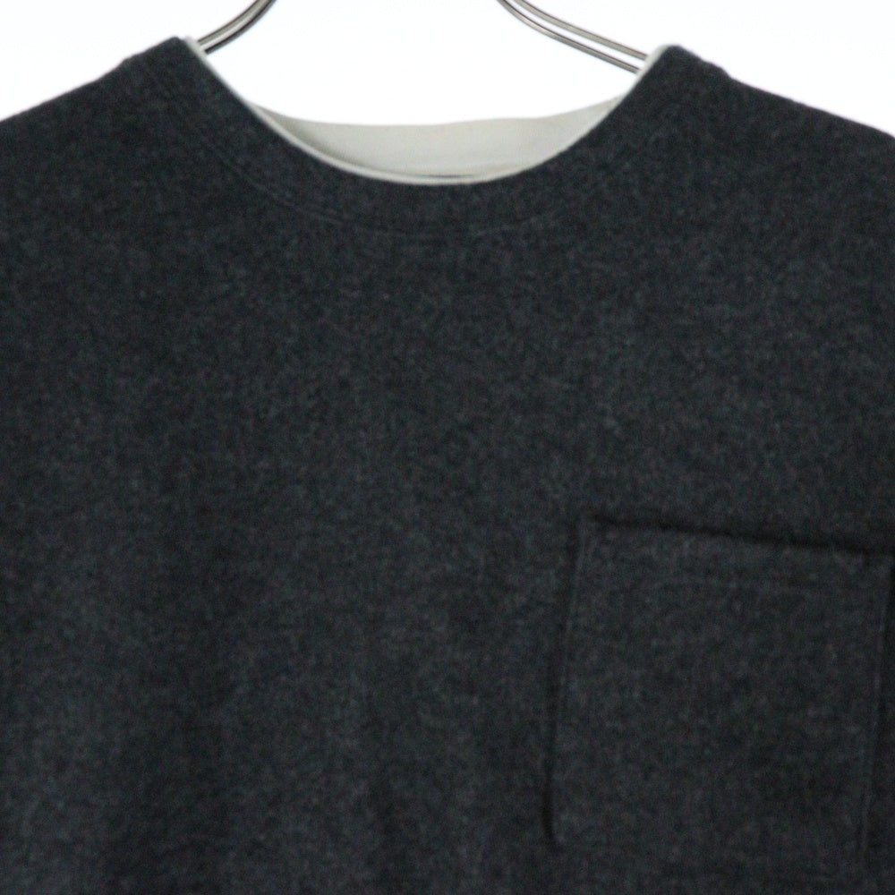 BEAMS HEART(ビームス ハート) 起毛 フェイクレイヤー ロングスリーブ 長袖クルーネックTシャツ グレー 42-14-0021-147
