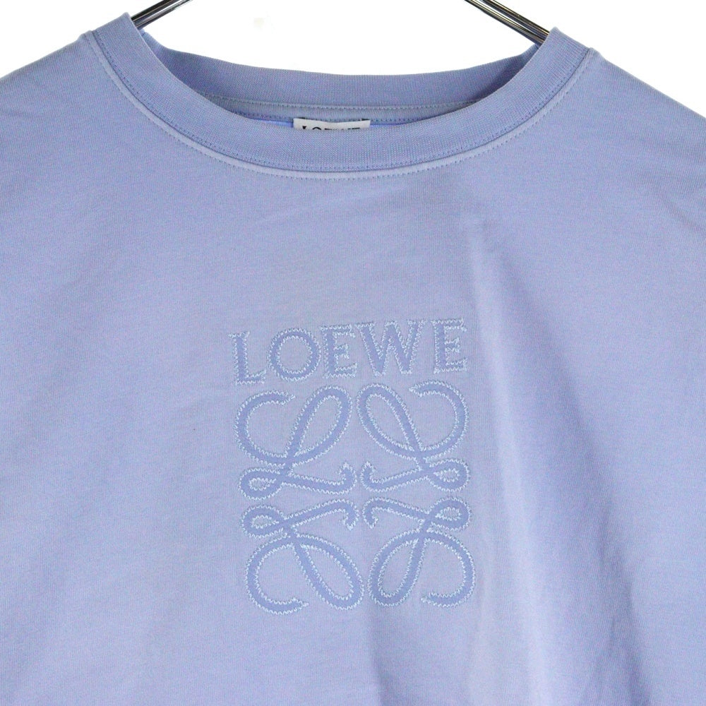 LOEWE(ロエベ) 胸アナグラムワッペン刺繍 ボクシーシルエットTシャツ 半袖クルーネックカットソー レディース ブルー S616Y22X81