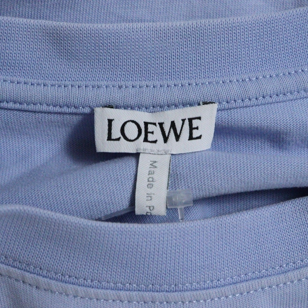 LOEWE(ロエベ) 胸アナグラムワッペン刺繍 ボクシーシルエットTシャツ 半袖クルーネックカットソー レディース ブルー S616Y22X81